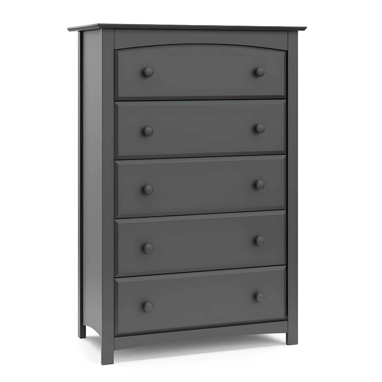 Kenton Highboy-Style Gray 5-Drawer Nursery Dresser