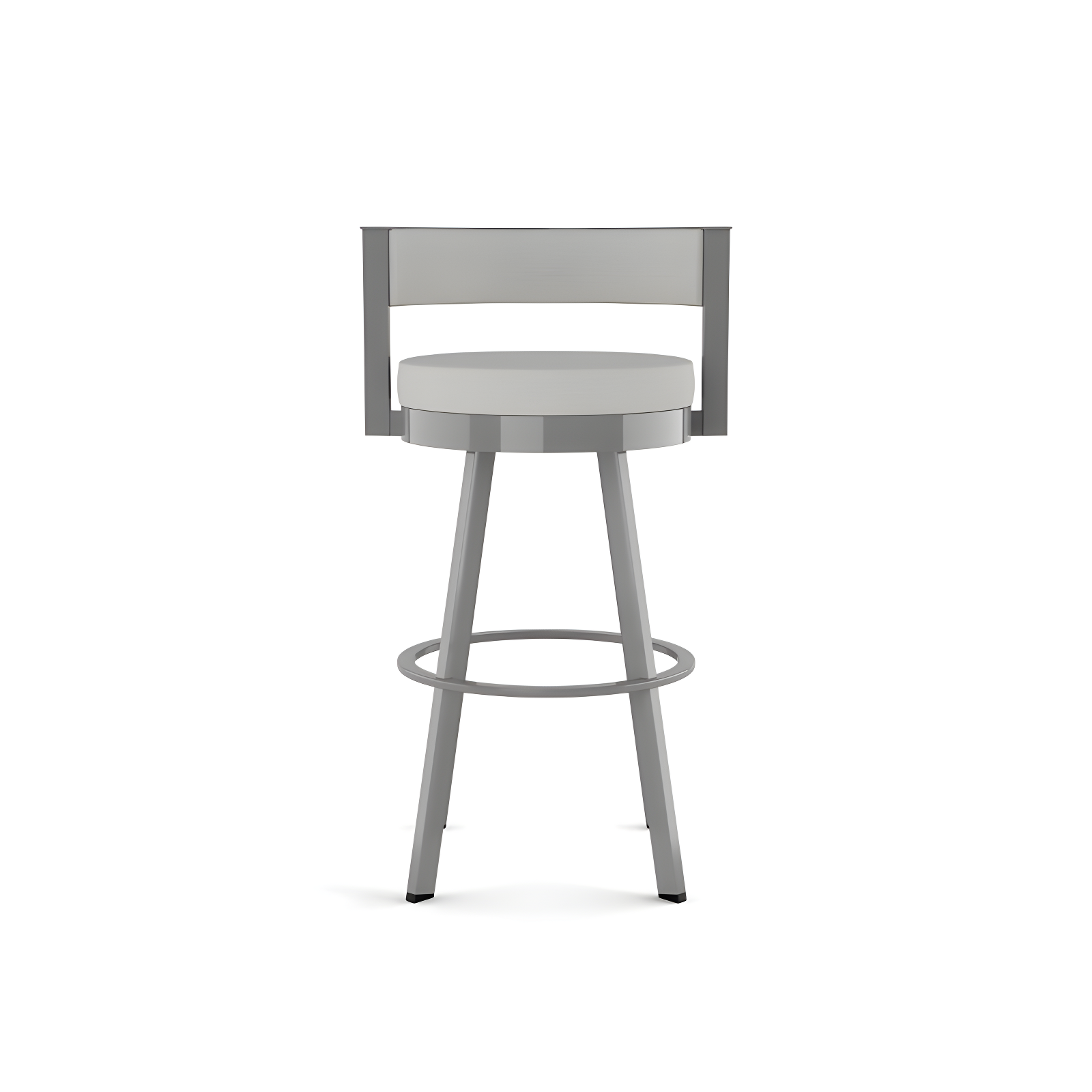 Charcoal Gray 33.75'' Swivel Metal Counter Stool with Round Cushion