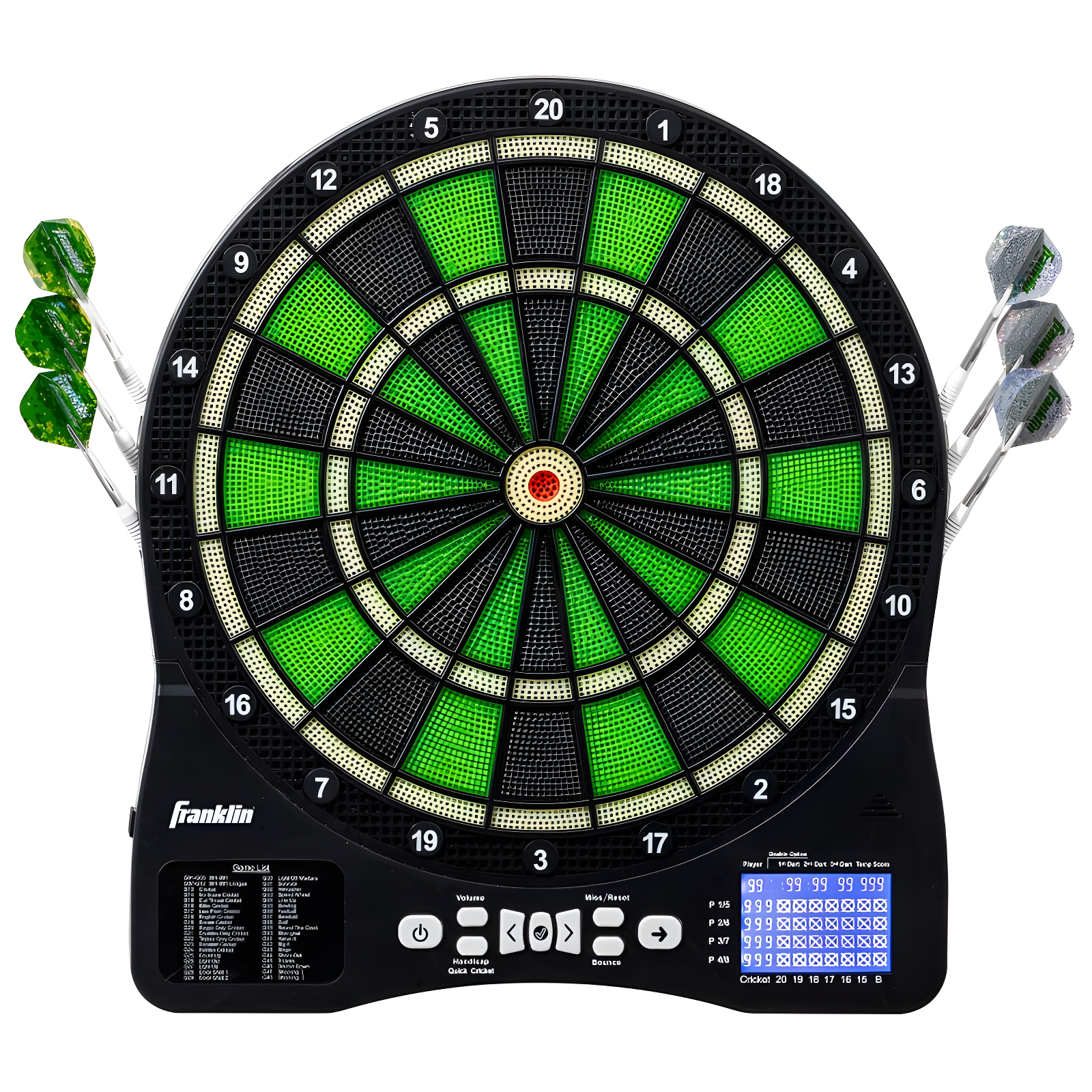 Green LED Electronic Soft Tip Dartboard with Digital Scoreboard