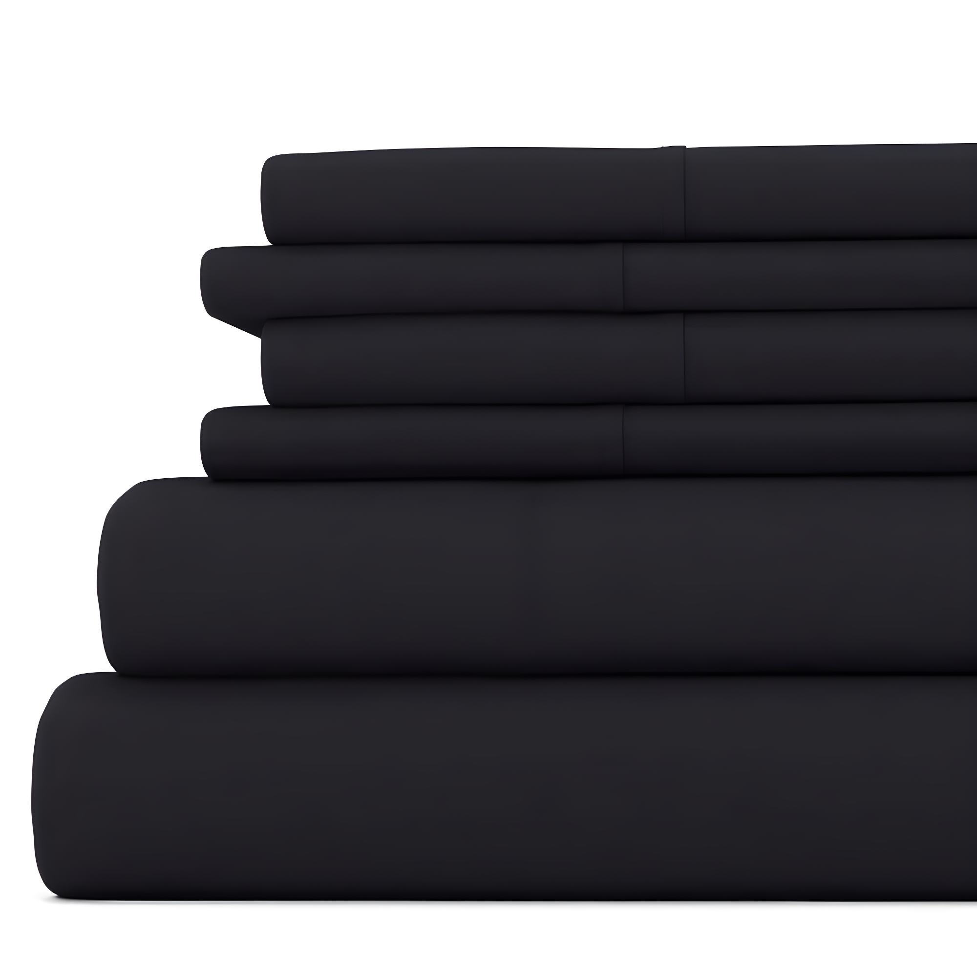 Black Solid Microfiber Queen Deep Pocket Sheet Set