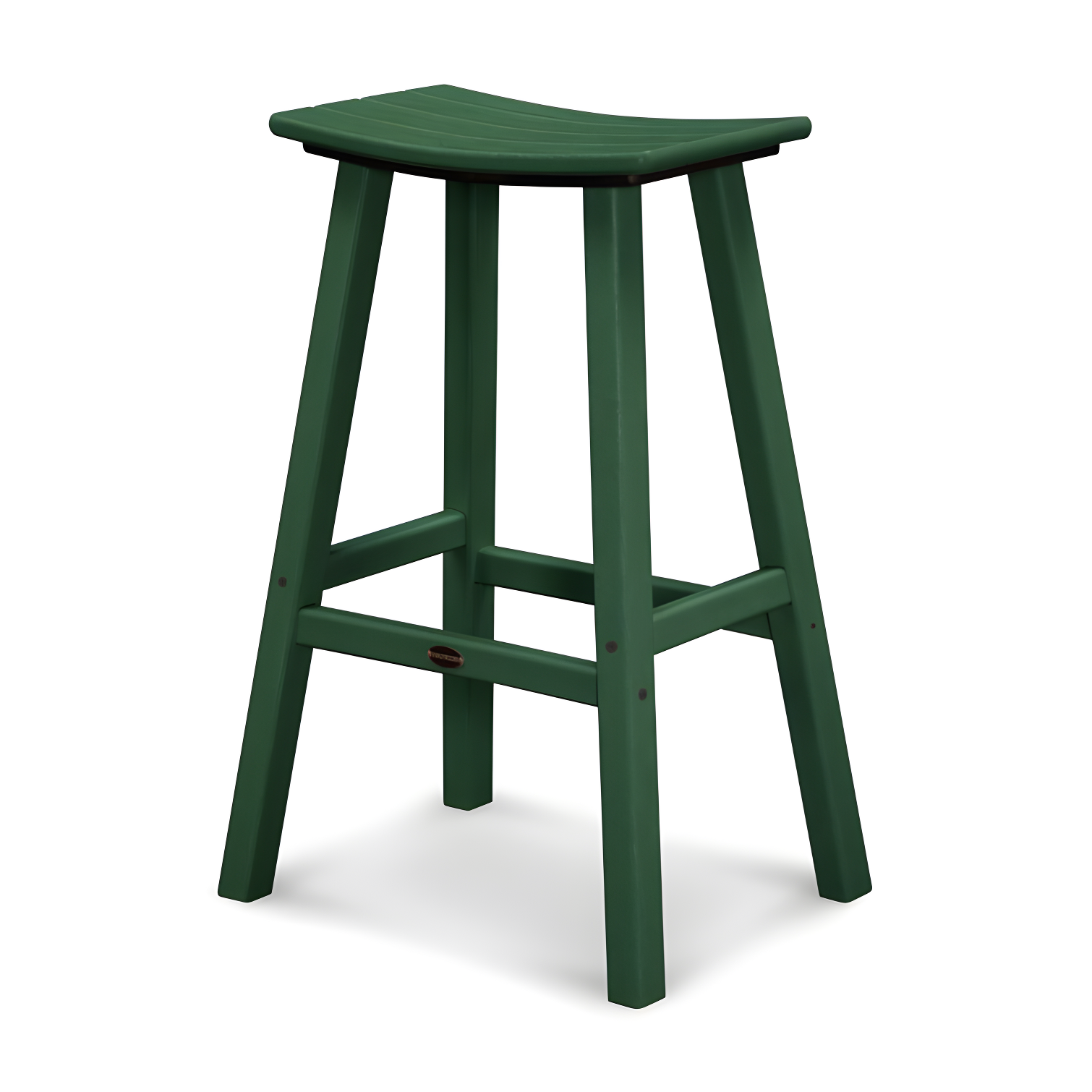 Curved Comfort Green Polywood 31" Saddle Bar Stool