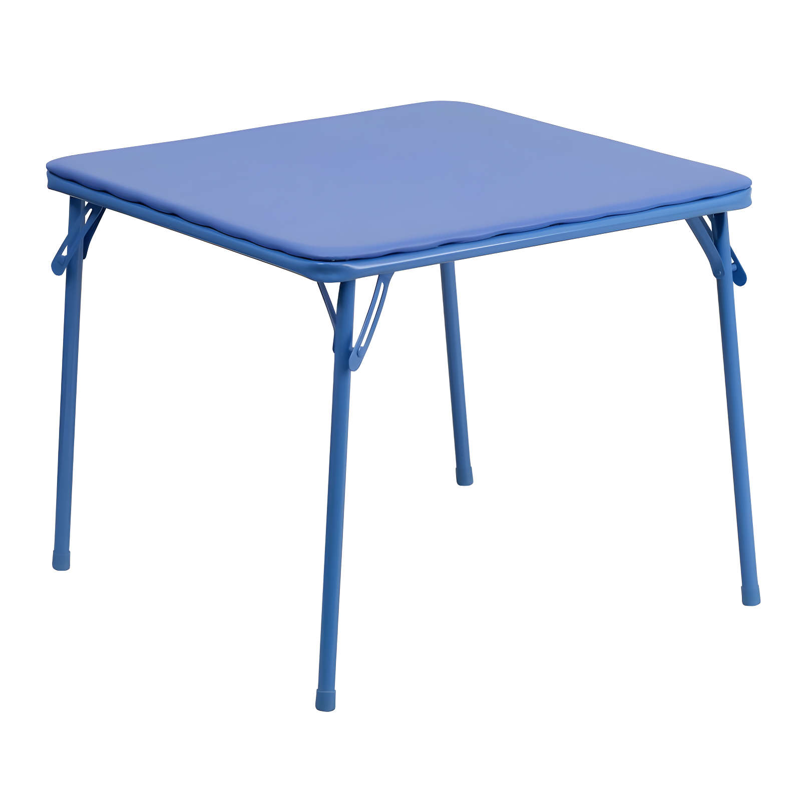 Blue Metal and Vinyl Kids Folding Table, 24" Square