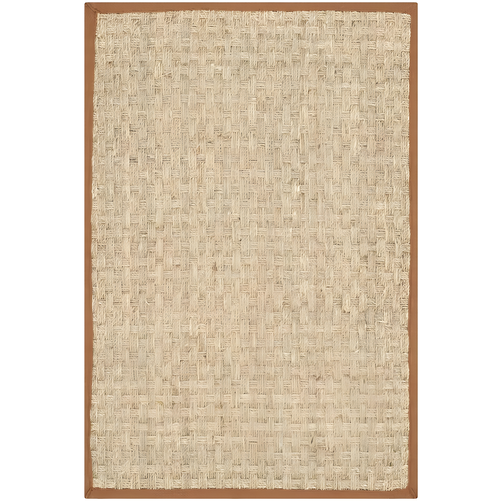 Natural Brown Hand-Knotted Cotton Border Area Rug 2' x 3'