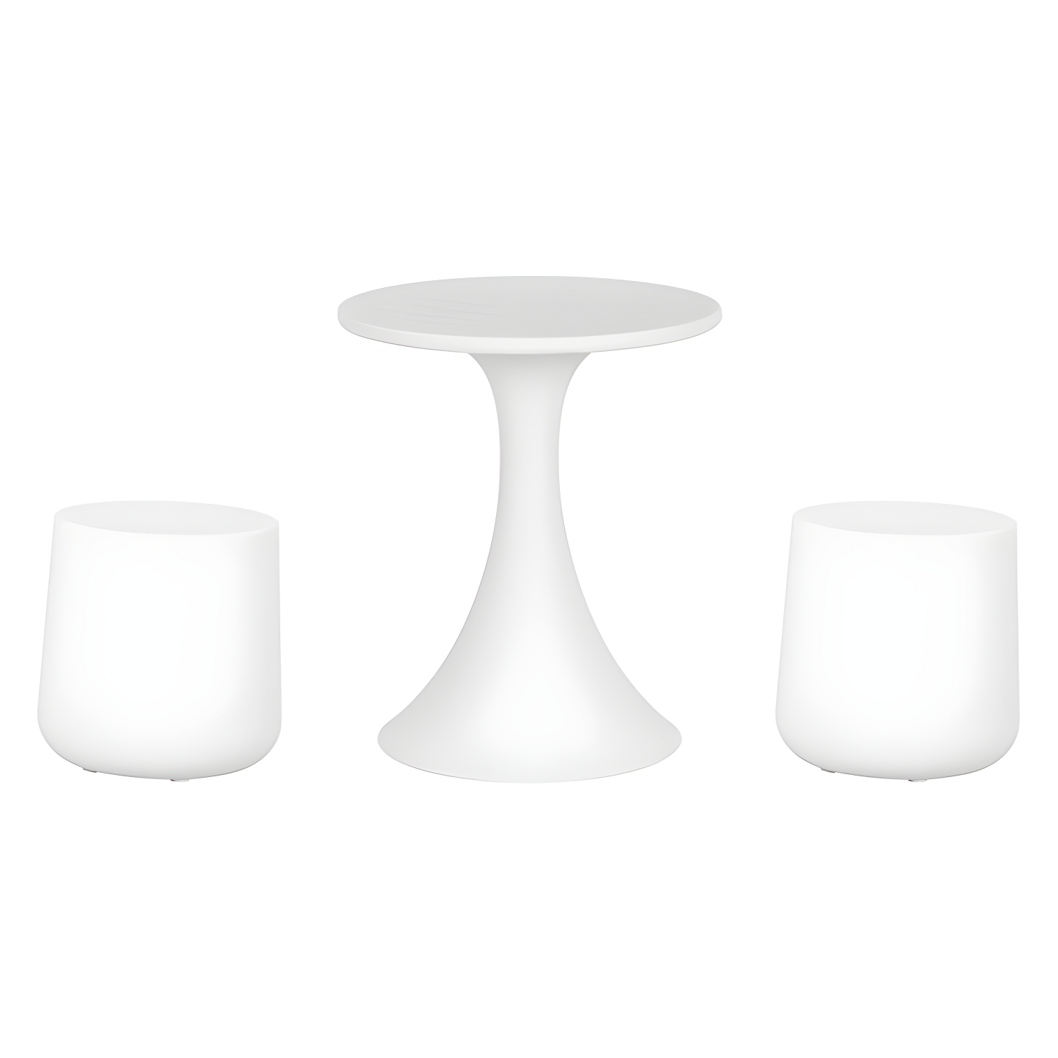 White Polyethylene Bistro Table and Stools Set