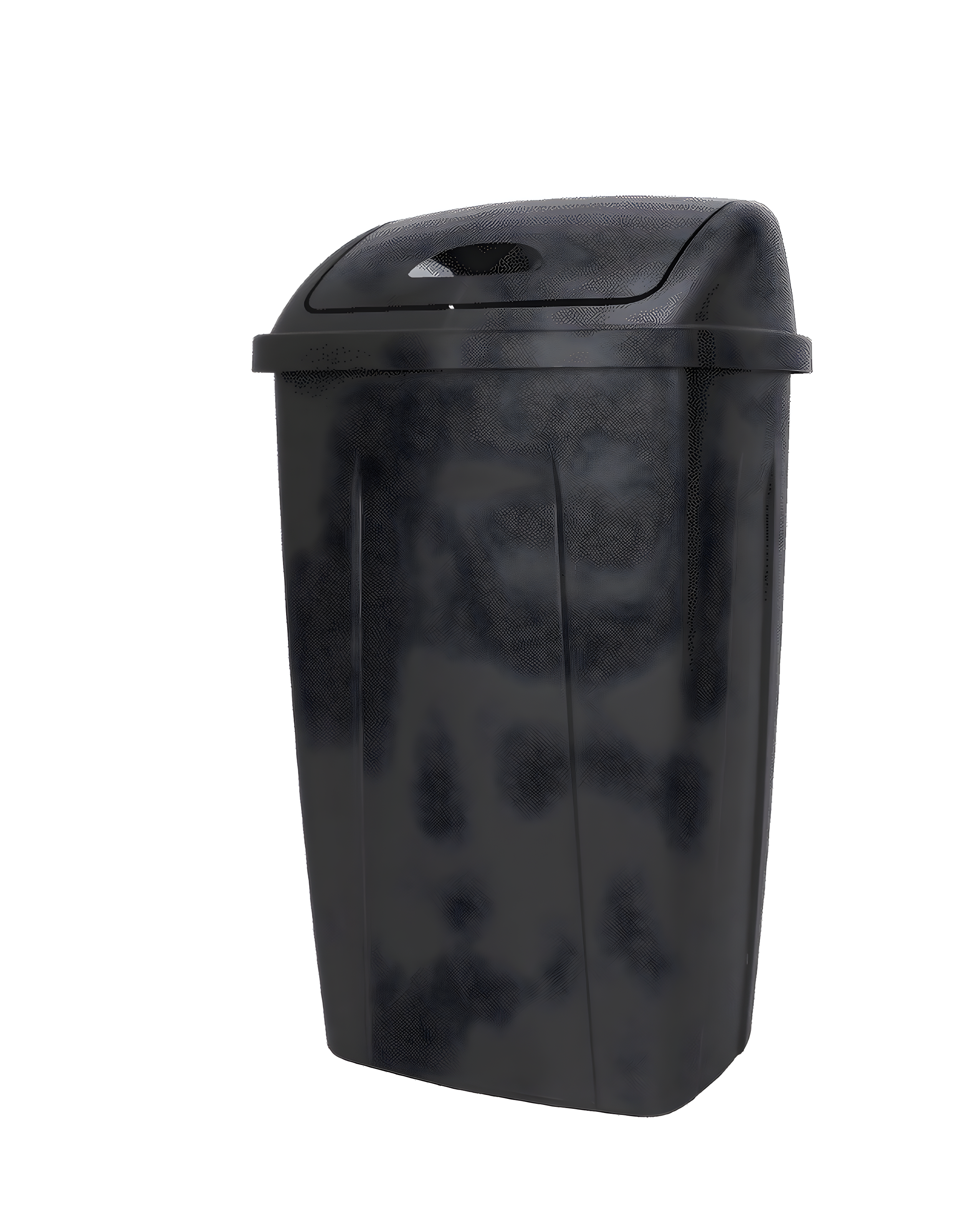 13 Gallon Black Plastic Swing Top Kitchen Trash Can