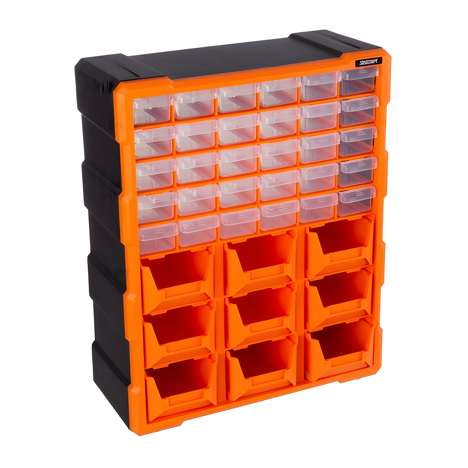 Black and Orange 39-Drawer Plastic Storage Organizer