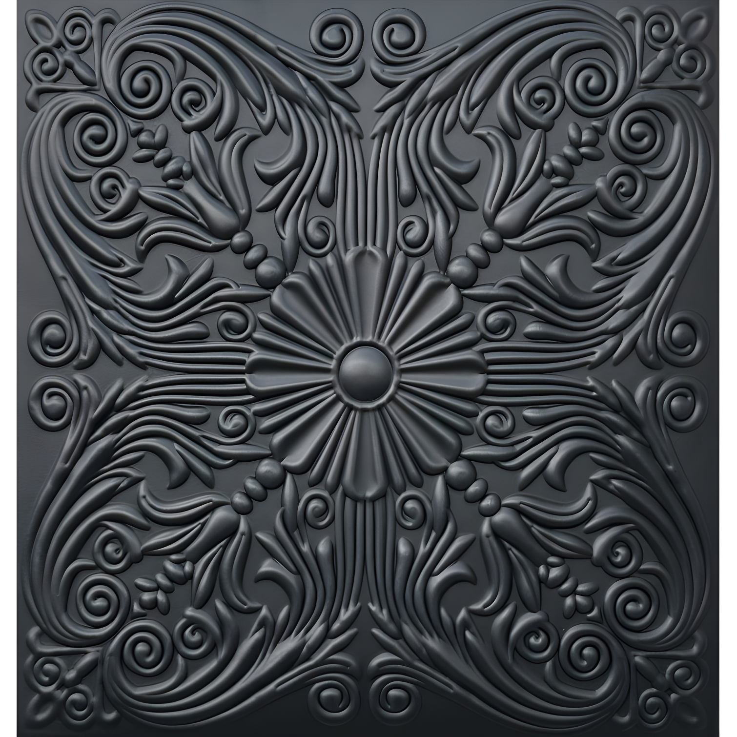 Spanish Silver Black Matte Polystyrene Ceiling Tile