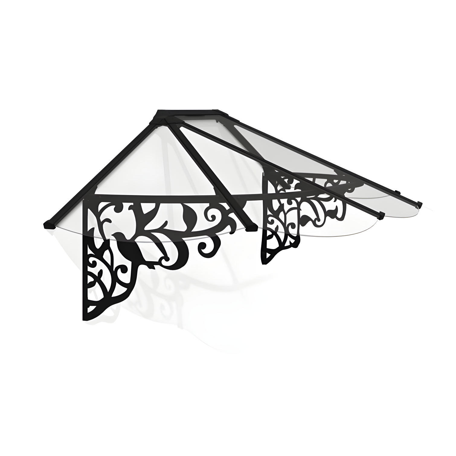 Lily Black and Clear Polycarbonate Door and Window Awning