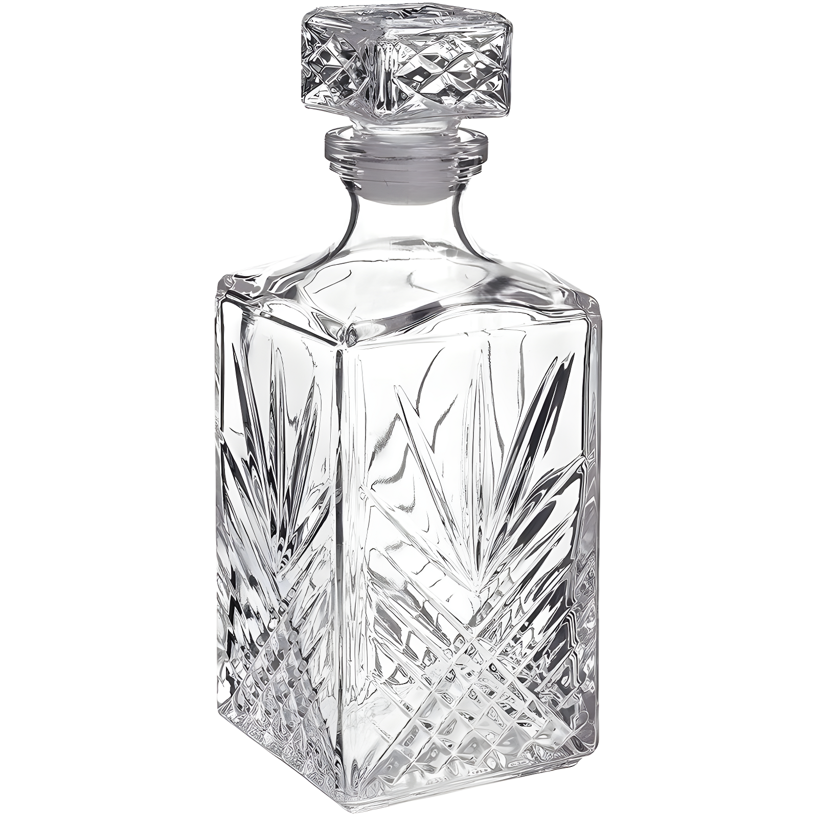 Bormioli Rocco Clear Glass Diamond Whiskey Decanter 33.75 oz