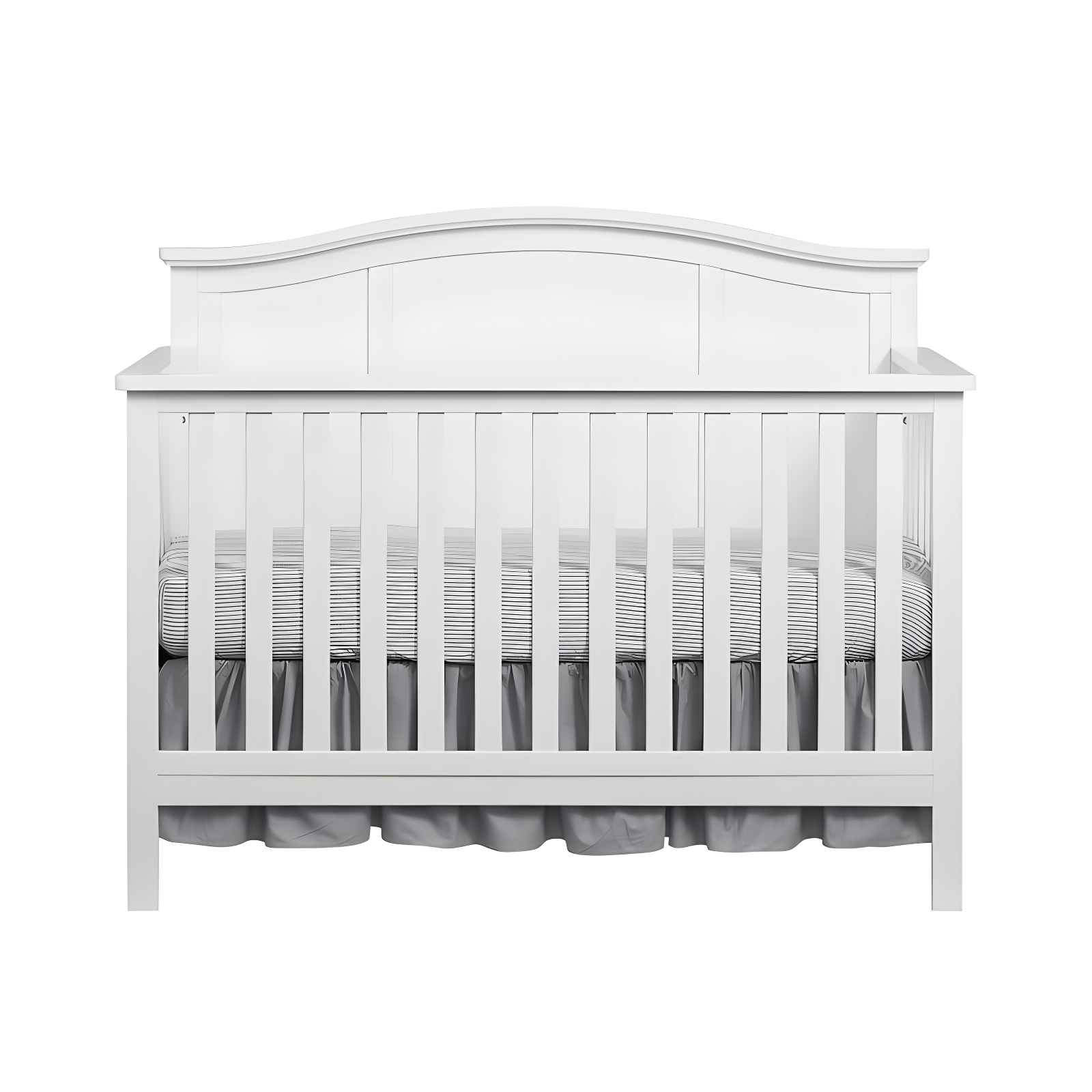 Snow White Solid Wood 4-in-1 Convertible Crib