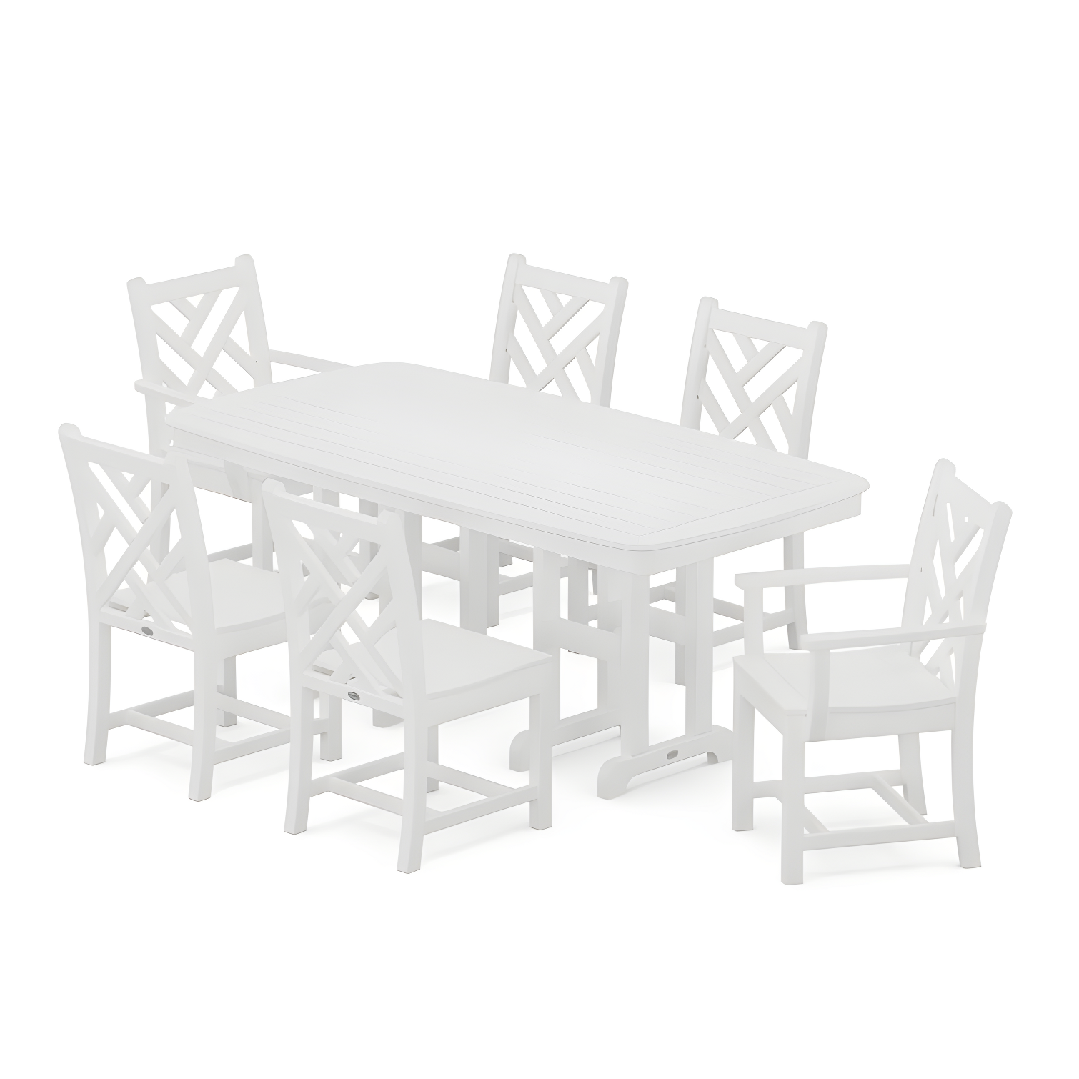 POLYWOOD Chippendale 6-Person White Dining Set