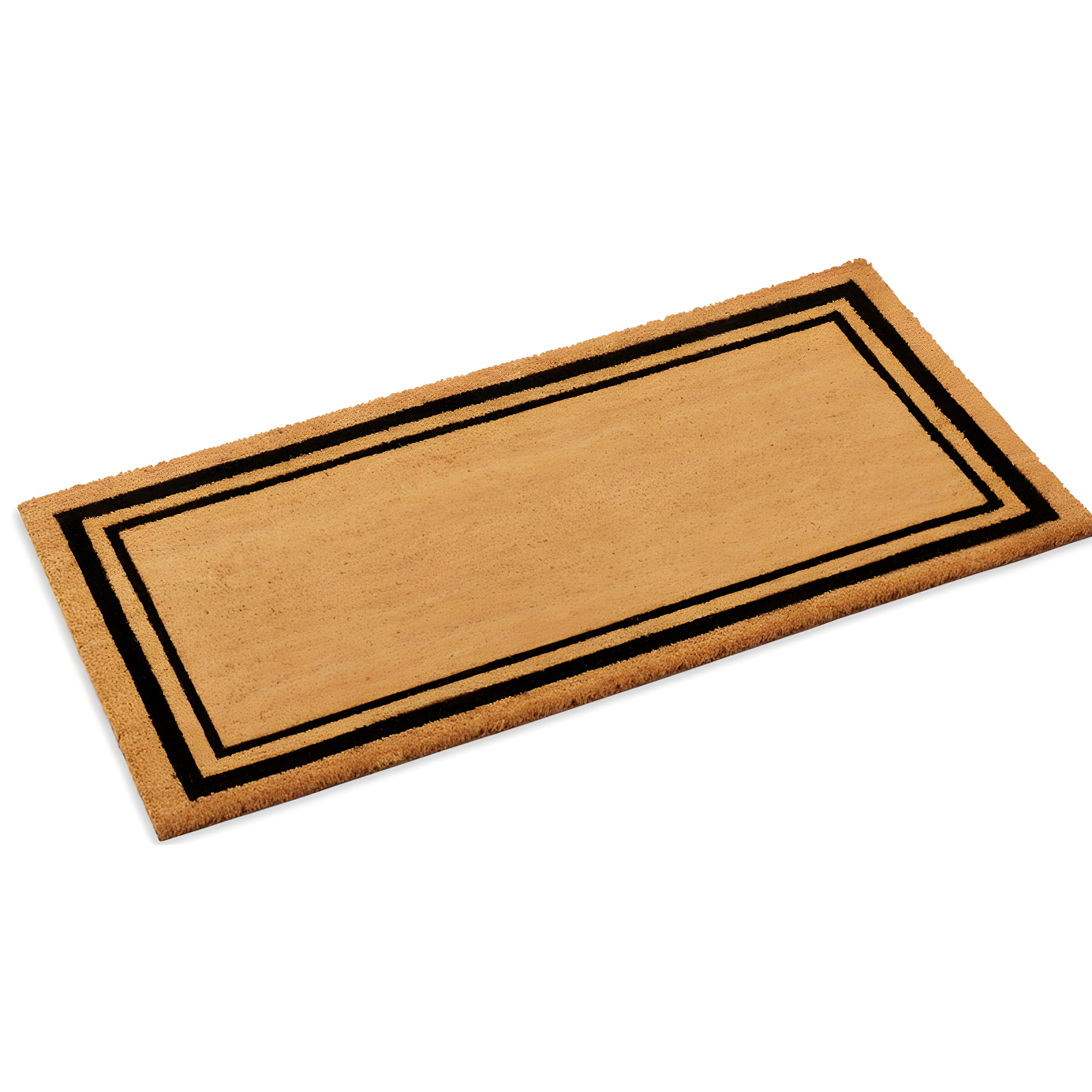 Large Natural Coir Outdoor Doormat with Black Border