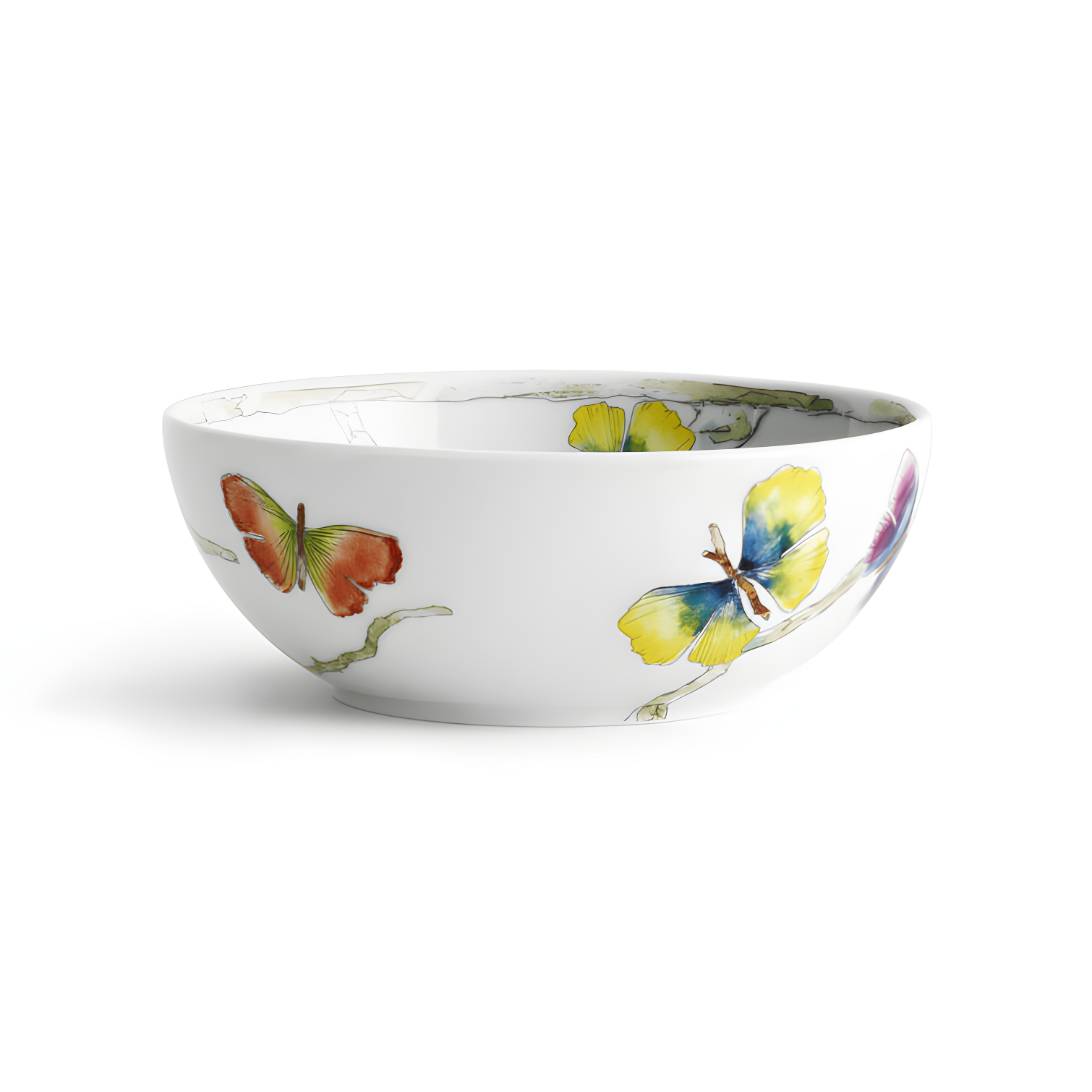 Multicolor Ceramic Butterfly Print Cereal Bowl