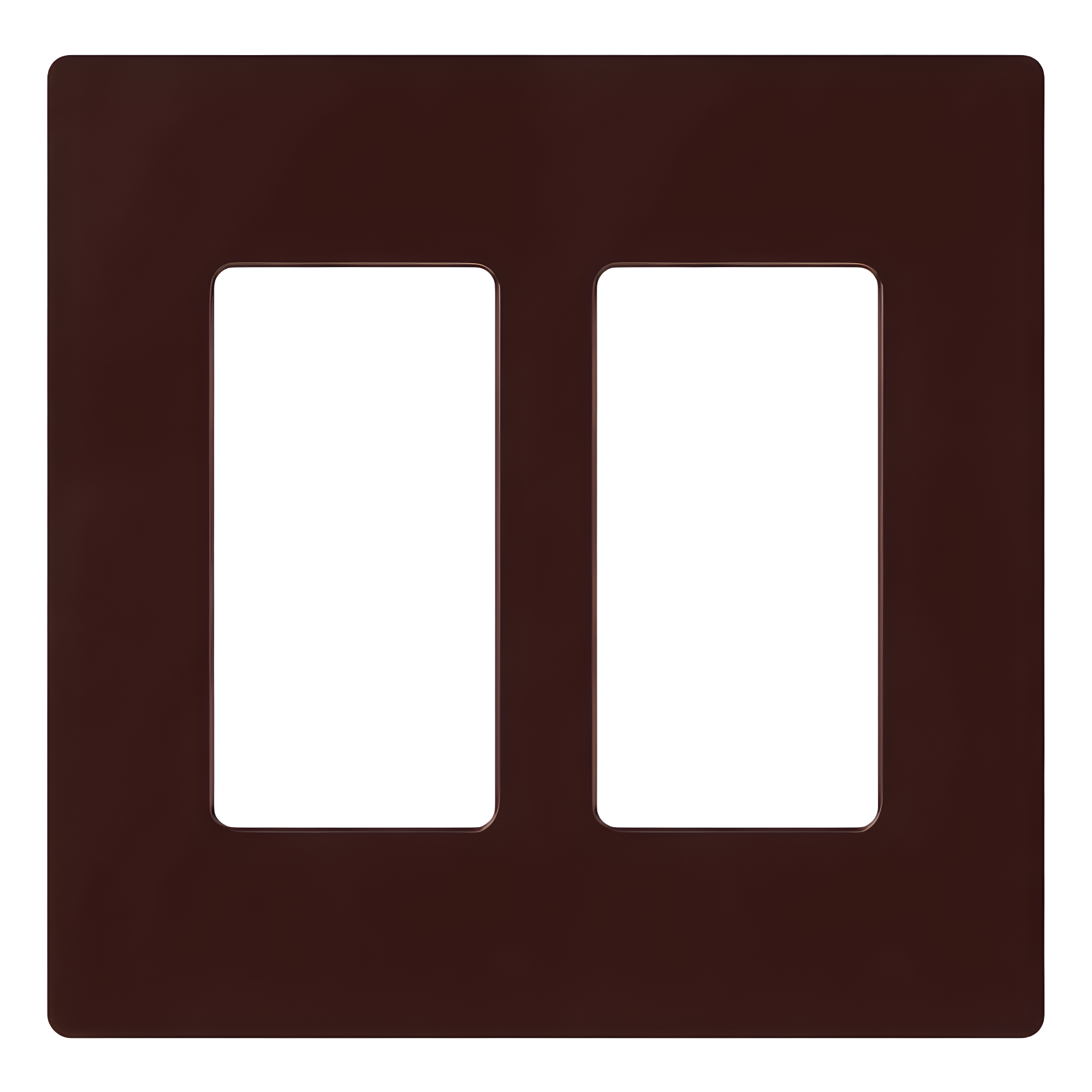 Brown Gloss 2-Gang Screwless Decorator Wallplate
