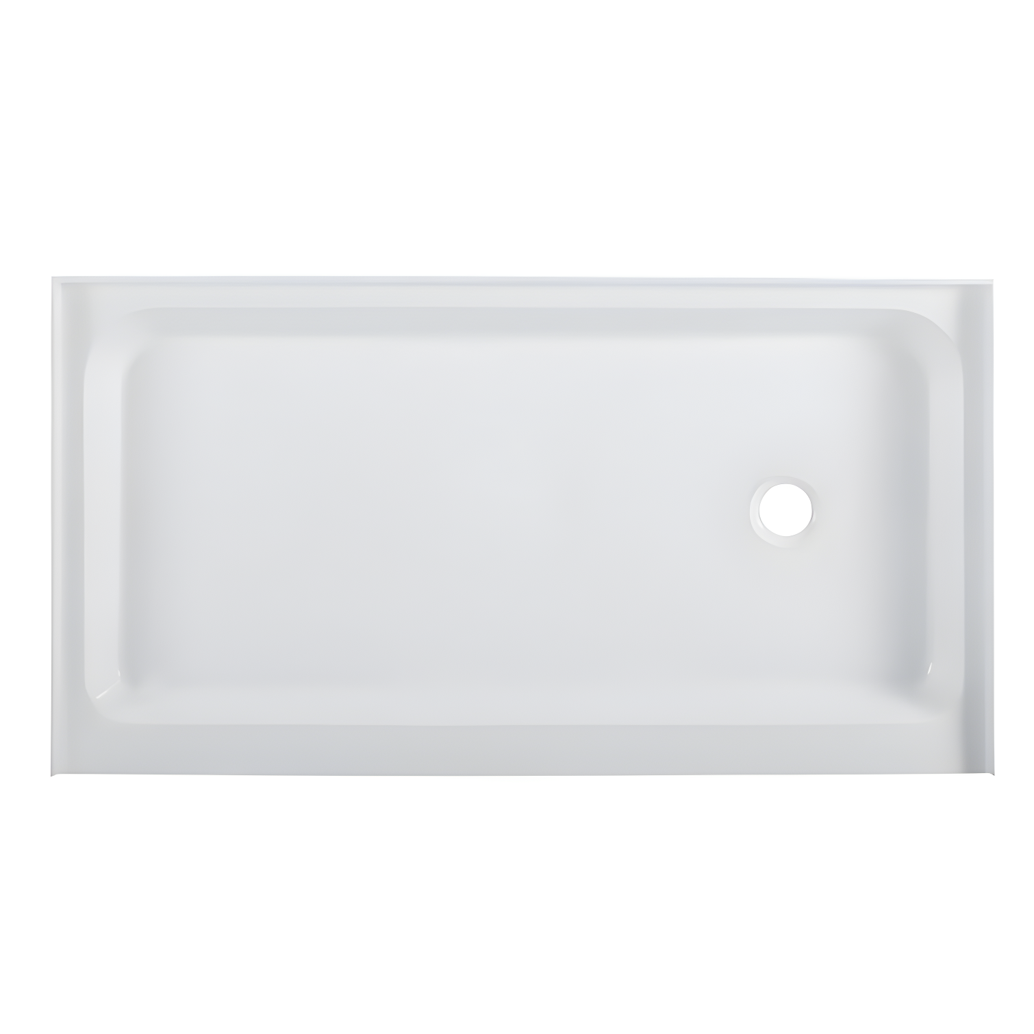 Voltaire 60" x 34" White Acrylic Shower Base with Right Drain