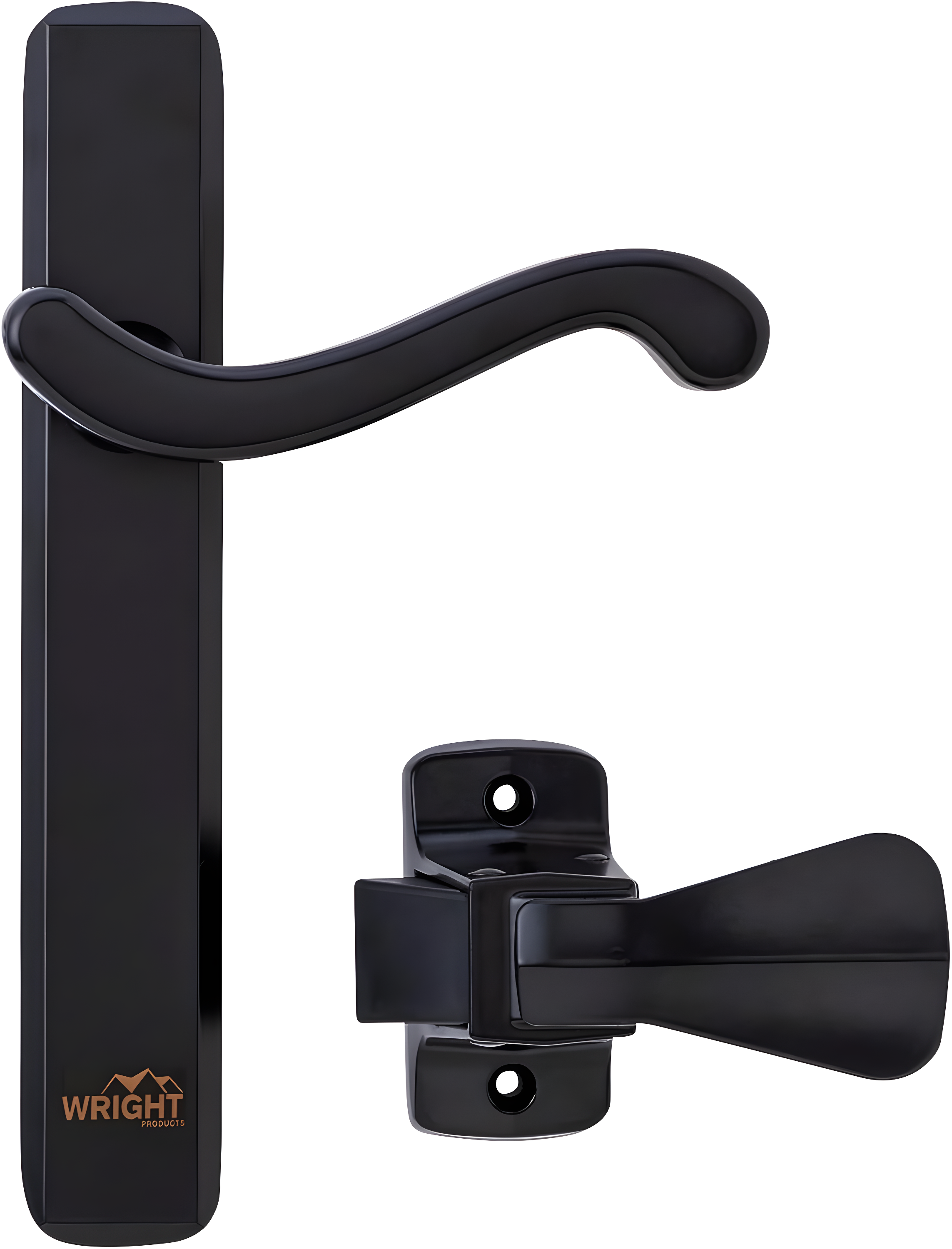 Black Gloss Painted Surface Mount Door Latch