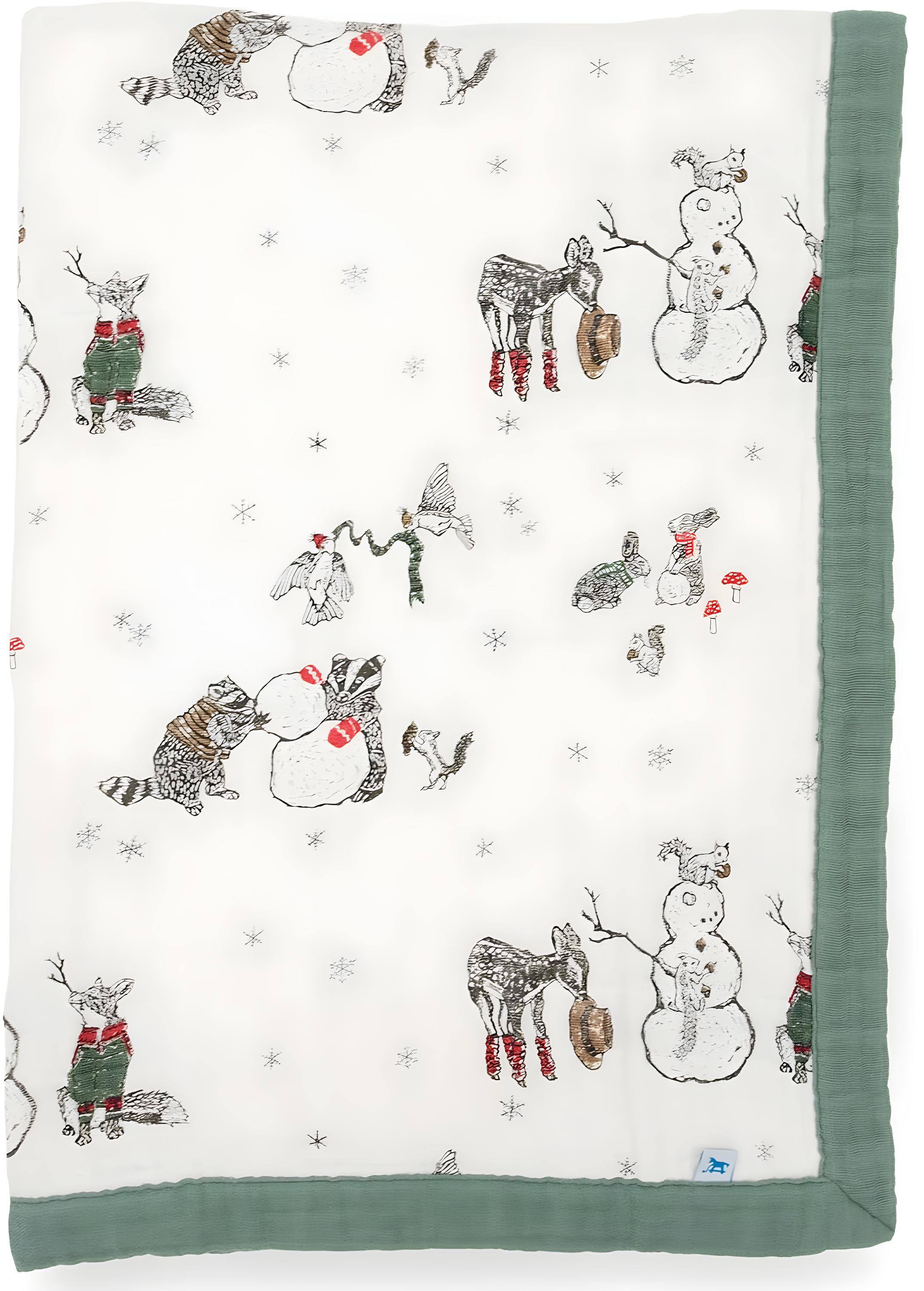 Snow Day White Cotton Muslin Baby Quilt 30" x 40"