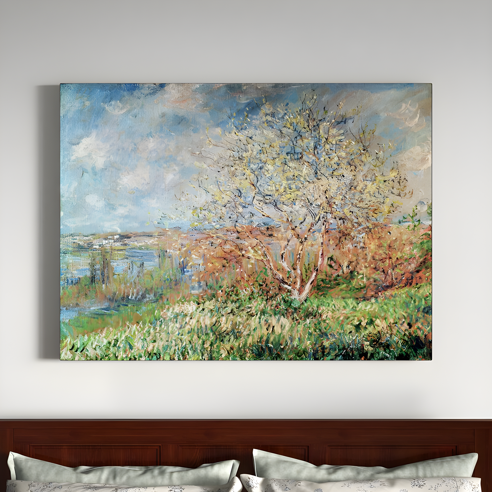 Claude Monet Spring 1880 Landscape Canvas Painting