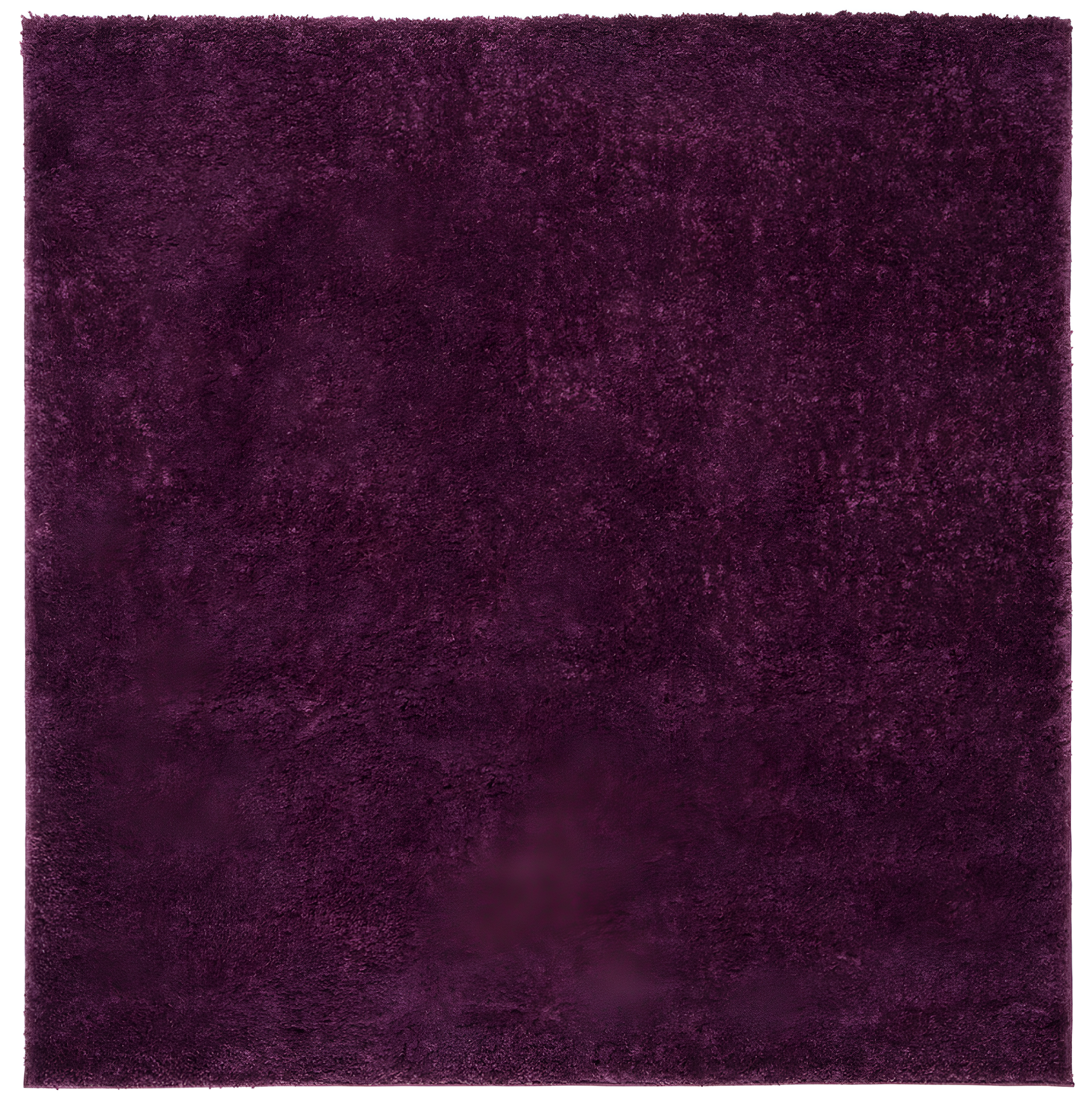 Purple 3' x 3' Square Shag Rug with Synthetic Fibers