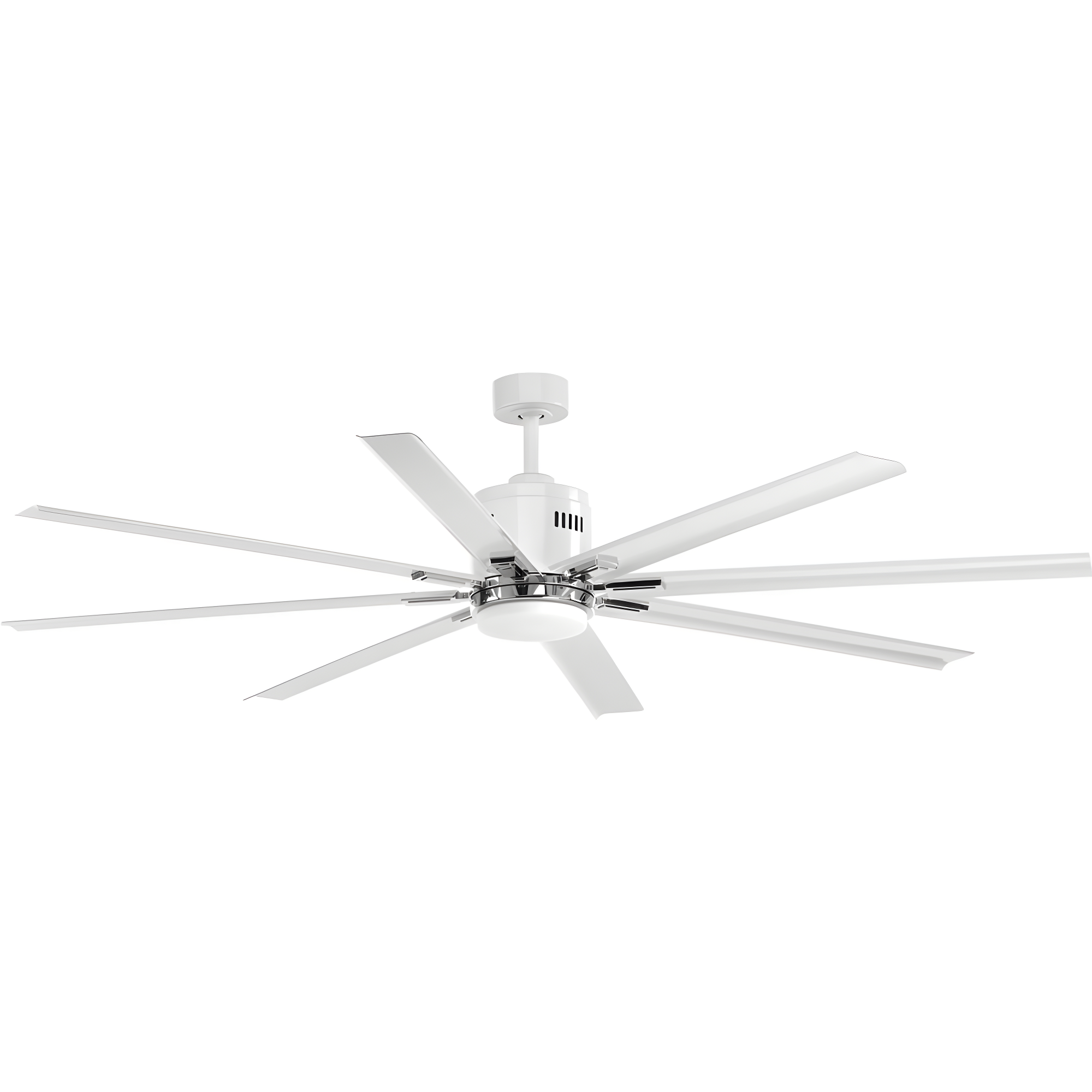 Vast 72" White Steel Ceiling Fan with Remote and LED Light