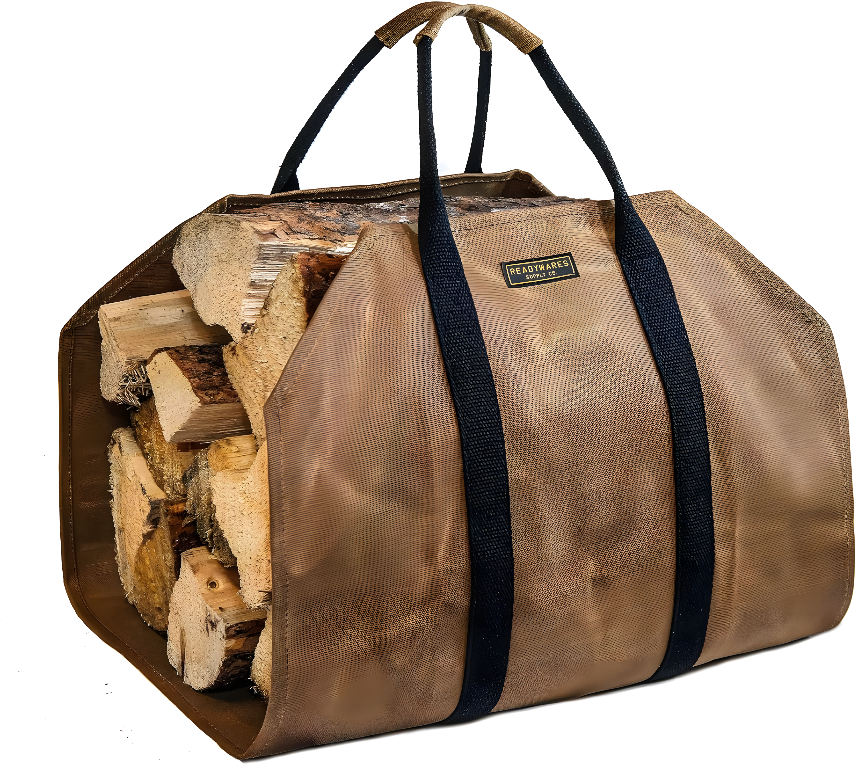 Tan Waxed Canvas Heavy Duty Firewood Carrier