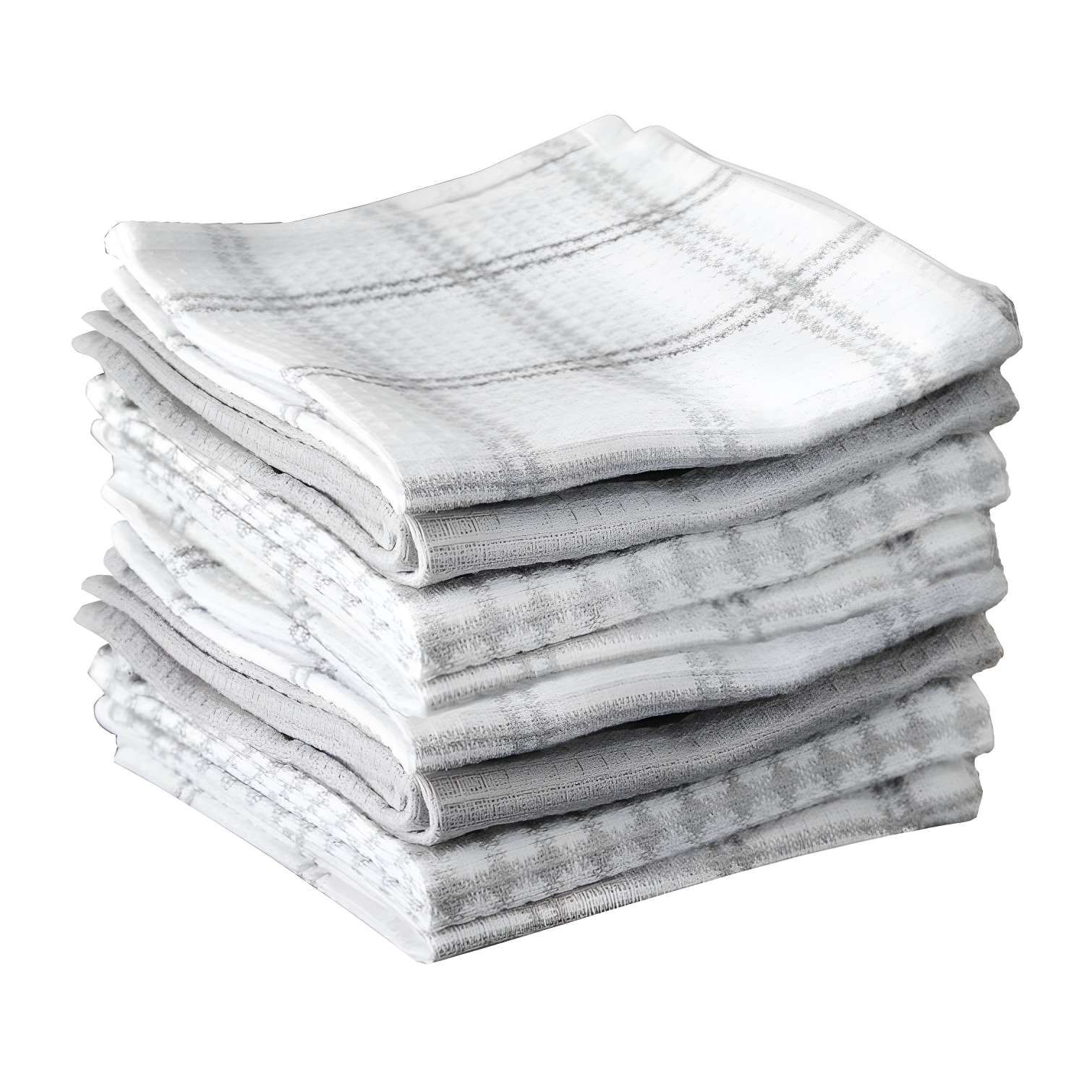 Gray Cotton Waffle Weave Dish Cloth Set, 8-Pack