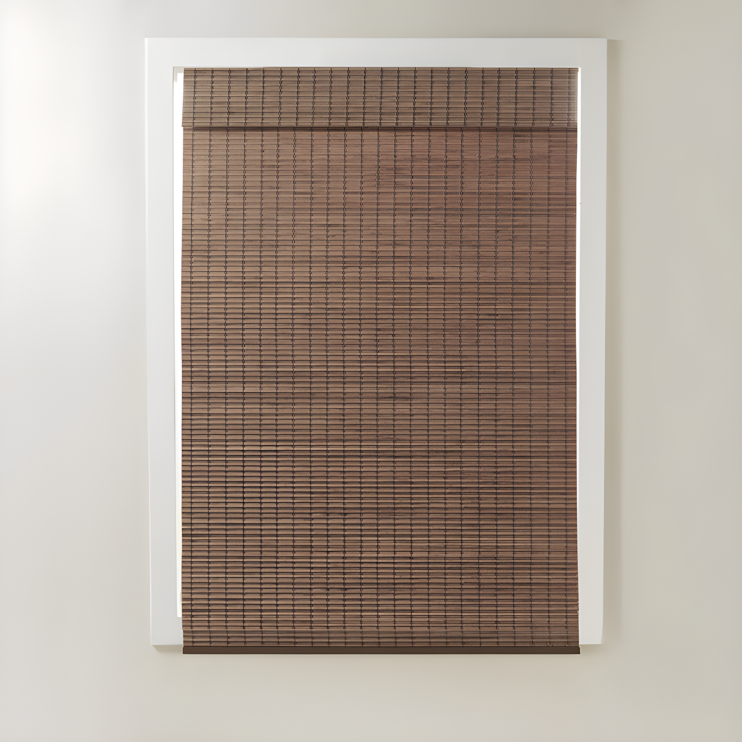 Teak Bamboo Cordless Light Filtering Roman Shade 29" x 64"