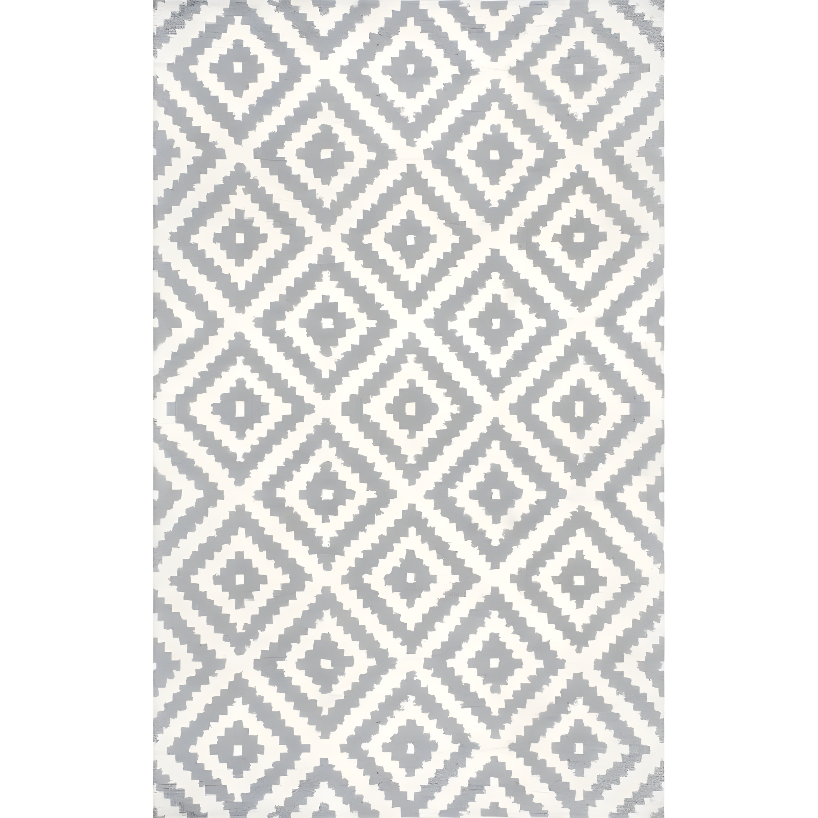 Gray Geometric Hand Tufted Wool Area Rug, 4' x 6'