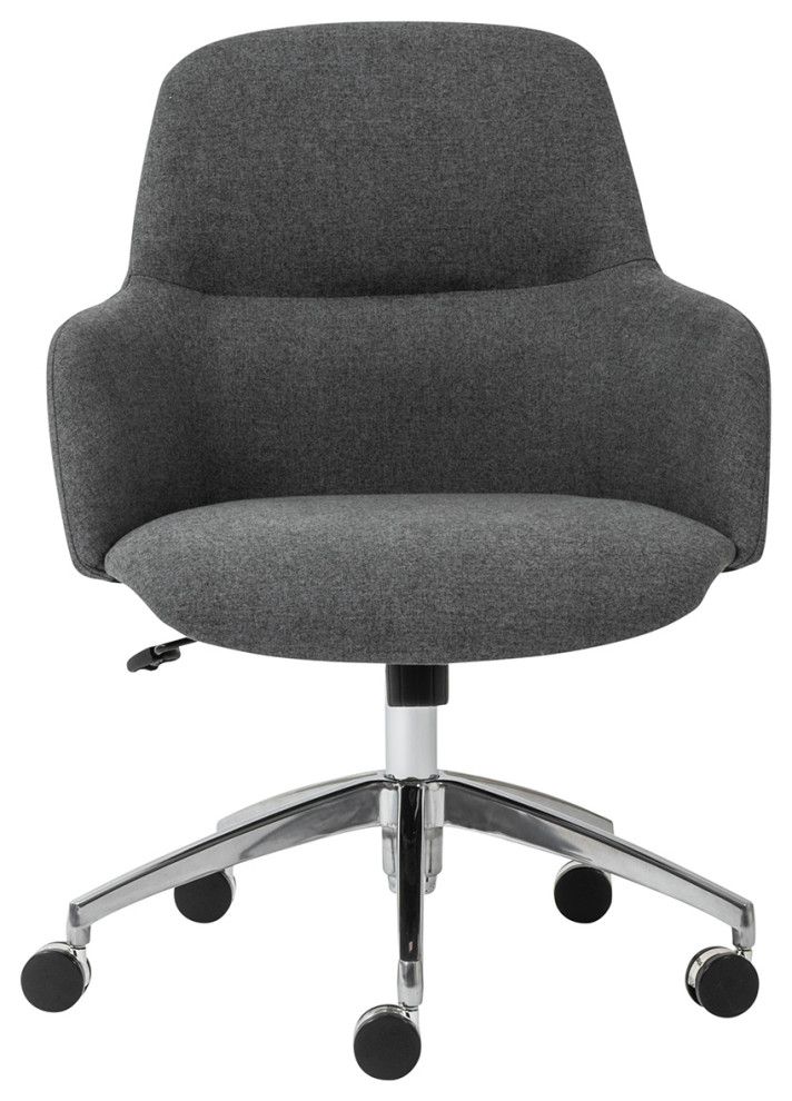 Minna Dark Gray Fabric Mid-Back Swivel Task Office Chair