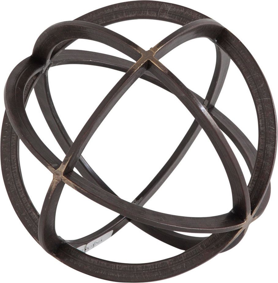 Antiqued Bronze Metal Orb Decorative Accent 8.9"