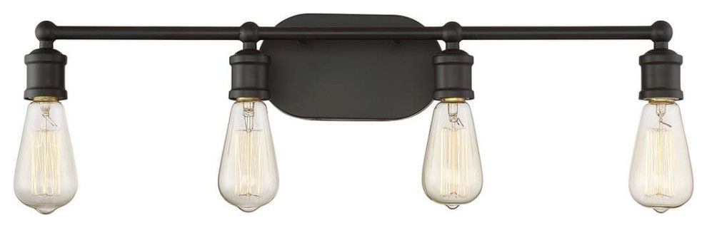 Milton Industrial 4-Light Dimmable Vanity Bar in Oil Rubbed Bronze