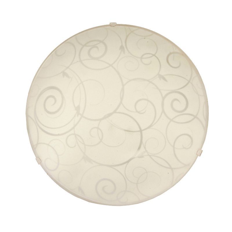 Elegant Swirl Glass 10" Flush Mount Ceiling Light in White