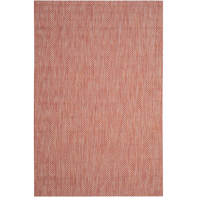 Red/Beige Synthetic Easy-Care Rectangular Area Rug, 6'7" X 9'6"