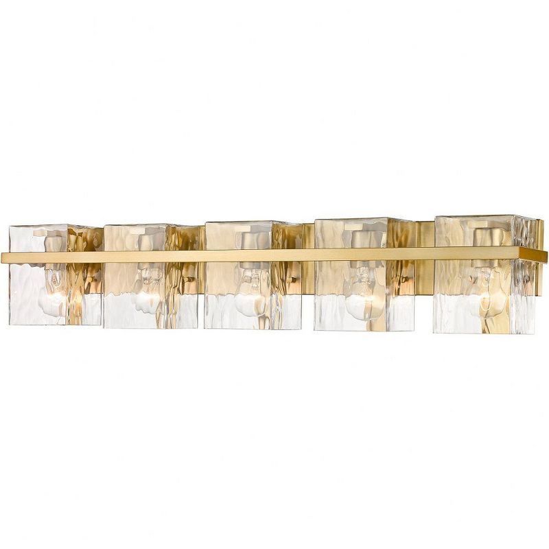 Modern Gold 5-Light Vanity with Handmade Glass Shades