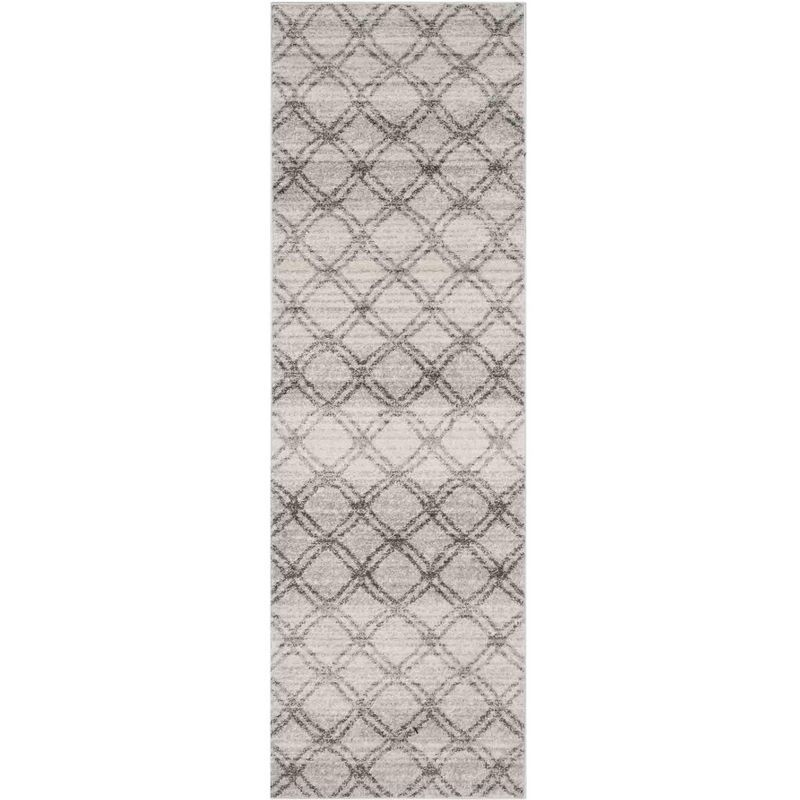 Ivory and Charcoal Synthetic Rectangle Area Rug