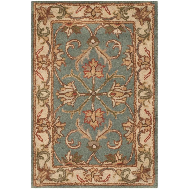 Heritage Blue and Beige Hand Tufted Wool Area Rug