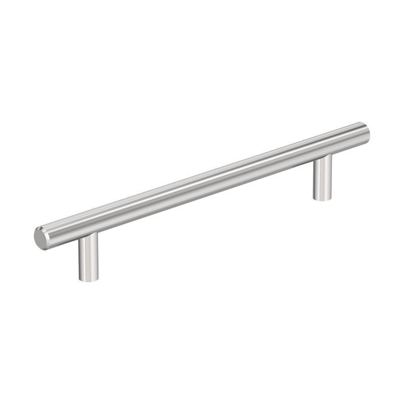 Polished Chrome Modern Bar Cabinet Pull with Mounting Hardware