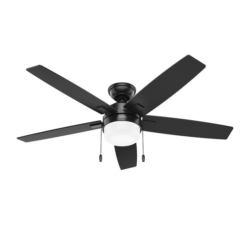 52" Matte Black Ceiling Fan with LED Light Kit