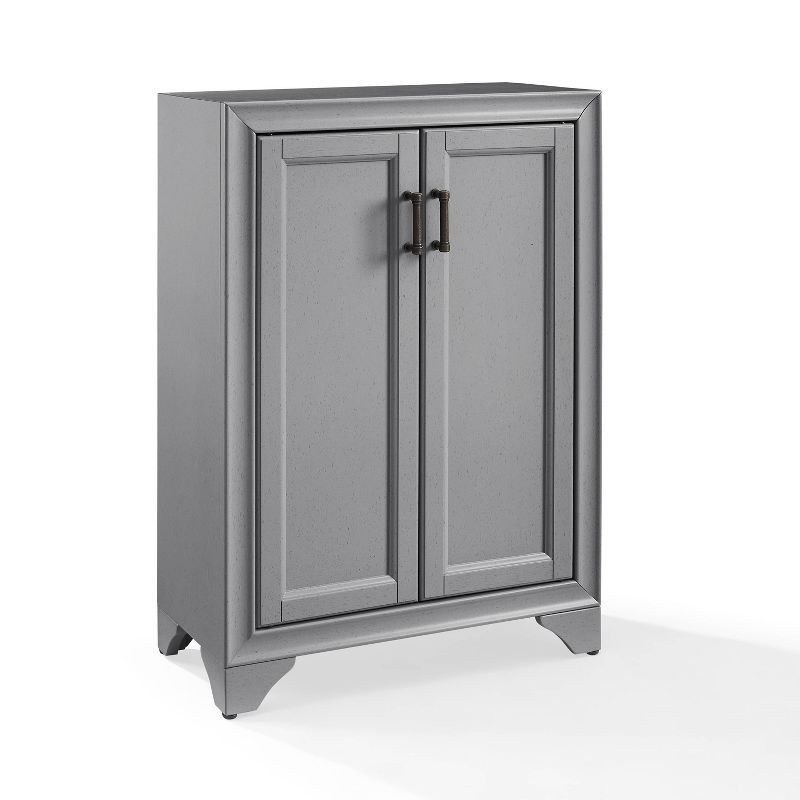 Distressed Gray Adjustable Shelf Bathroom Accent Cabinet