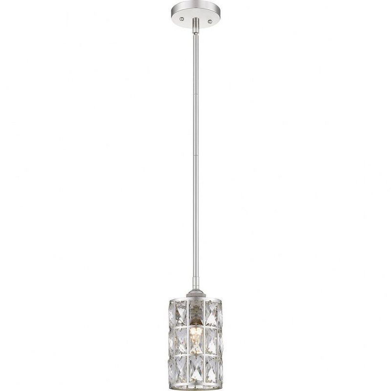 Oliver Polished Nickel Mini Pendant with Crystal Accents