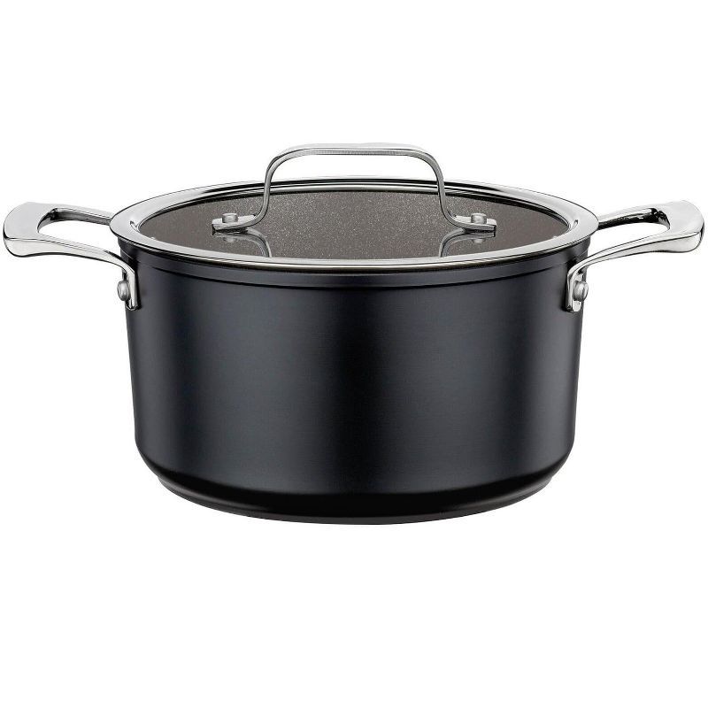 Eco-Friendly Black Aluminum Stockpot with Lid