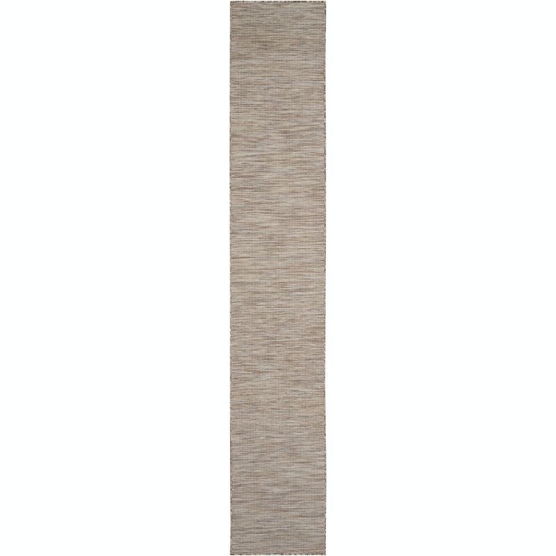 Beige Synthetic Flatwoven Runner Rug 2'2" x 10'