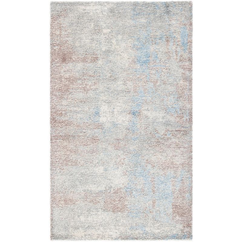 Gray and Blue Hand-Tufted Wool Area Rug