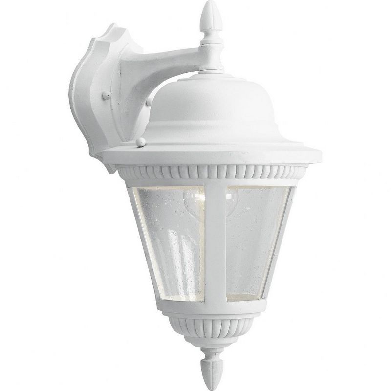 White 16" Outdoor Wall Lantern Sconce with Clear Glass