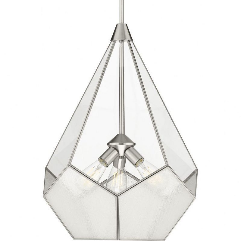 Cinq Brushed Nickel Geometric Glass Pendant Light