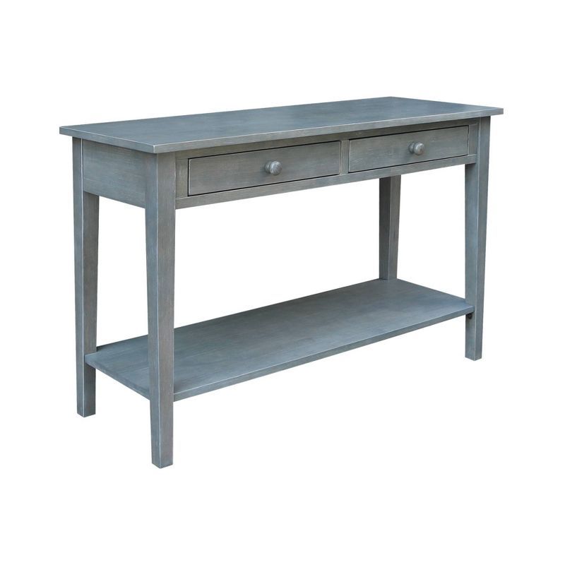 Spencer 54'' Antique Heather Gray Solid Parawood Console Table with Storage