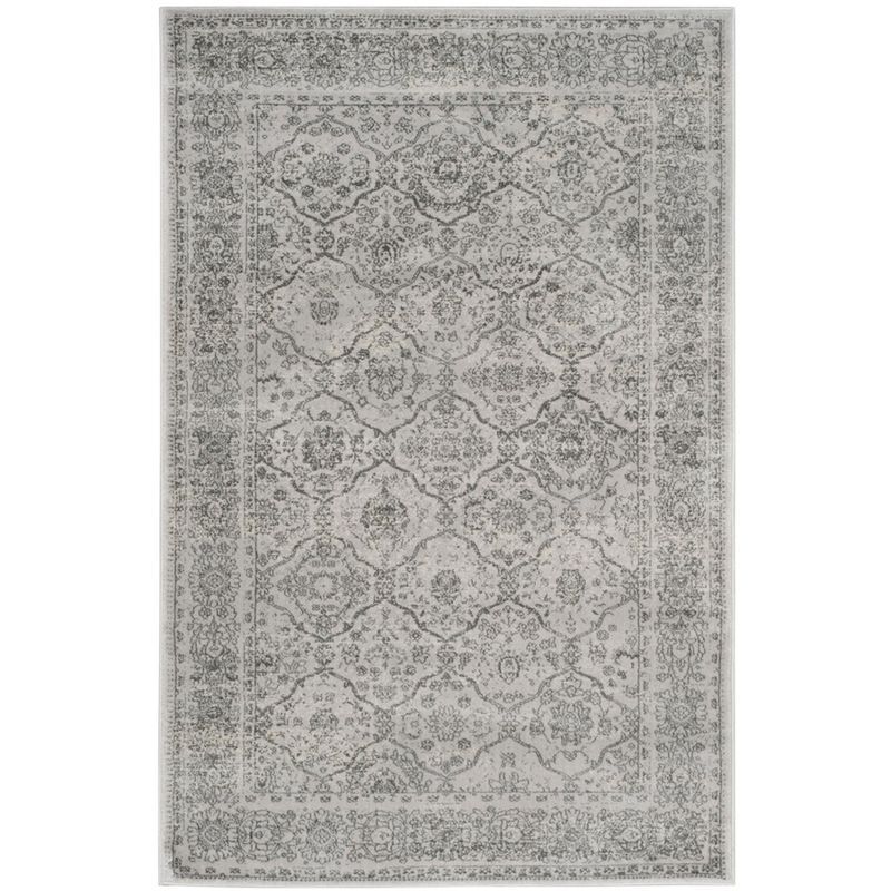 Carnegie Light Grey and Grey 3' x 5' Stain-Resistant Area Rug