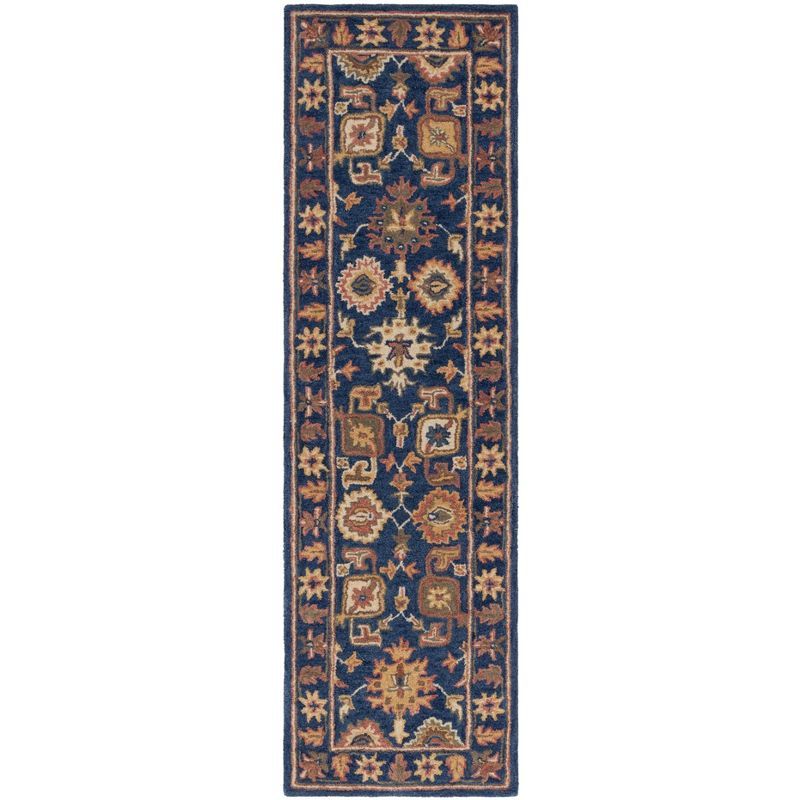 Antiquity AT511 Hand Tufted Indoor Runner Rug - Navy/Beige - 2'3"x8' - Safavieh