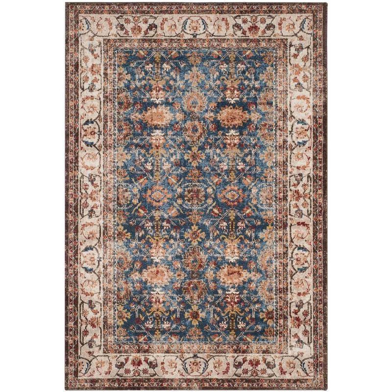Royal Ivory Floral Motif Synthetic Area Rug