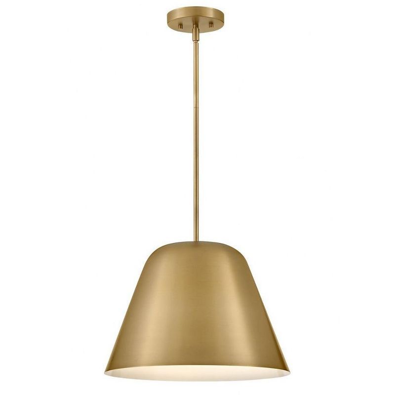 Lacquered Brass LED Drum Pendant Light